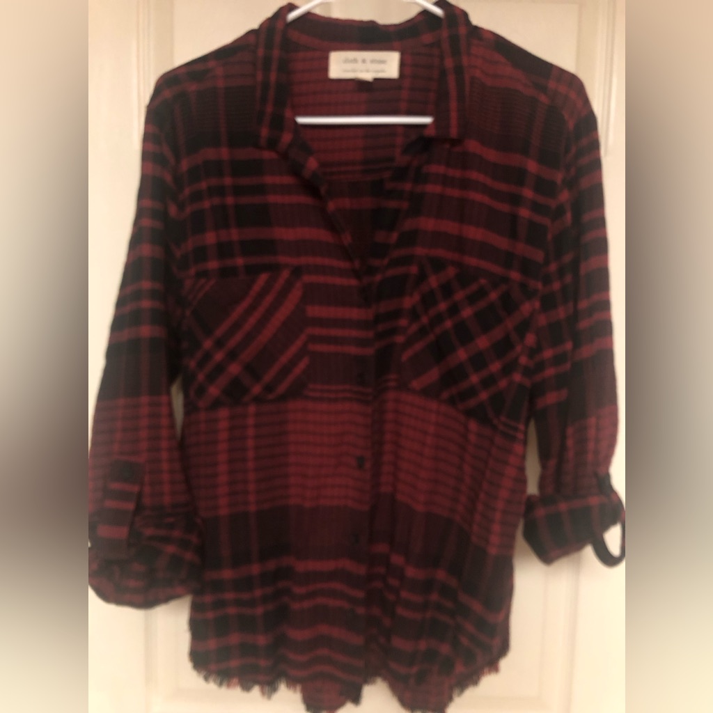 Women’s Cloth & Stone Medium Long Sleeve Flannel Shirt